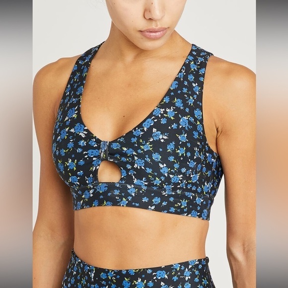 Soul by Soulcycle Knot Front Blue Floral Sports Bra Size Women’s Extra Small - Picture 1 of 5